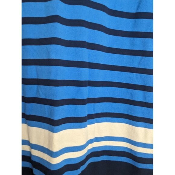 L.L. Bean Women’s Square Neck Nautical Blue White Striped Dress Size S Cotton - Picture 2 of 5